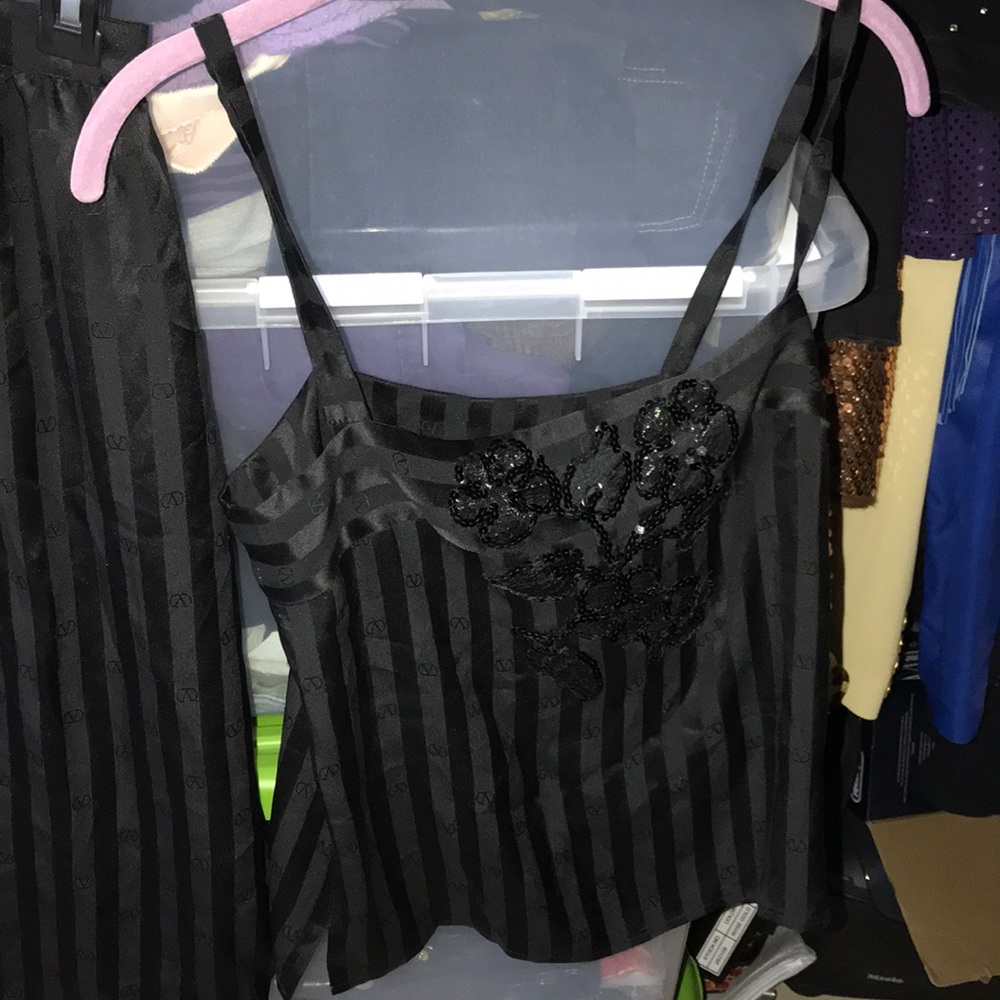 Black top and skirt combo